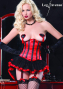 Burlesque Satin Unterbrust Korsett / Corsage schwarz-rot