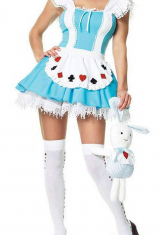 Traumhaftes kurzes Alice Kostüm Minikleid 3-tlg.