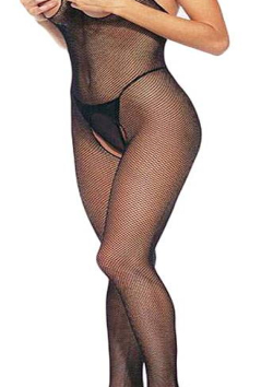 Netz Catsuit busenfrei ouvert schwarz