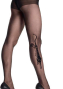 Strumpfhose mit Strass Tiger Tattoo schwarz - Gr. S-L