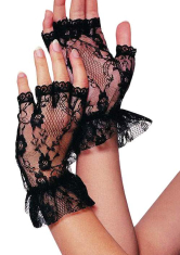 Edle kurze Spitzen Handschuhe ohne Finger in 2 Farben