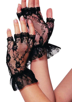 Edle kurze Spitzen Handschuhe ohne Finger in 2 Farben