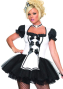 Hausdienerin Mistress Maid Minikleid Kostüm schwarz-weiß
